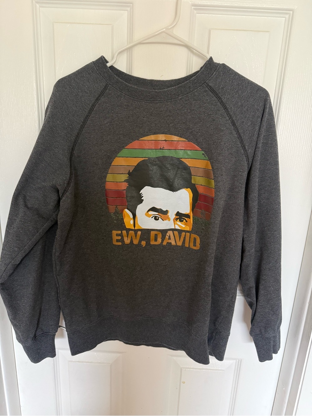 Men's Charcoal Graphic Sweatshirt - 'Ew, David'